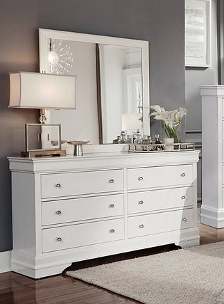 Pompei (White) Dresser & Mirror